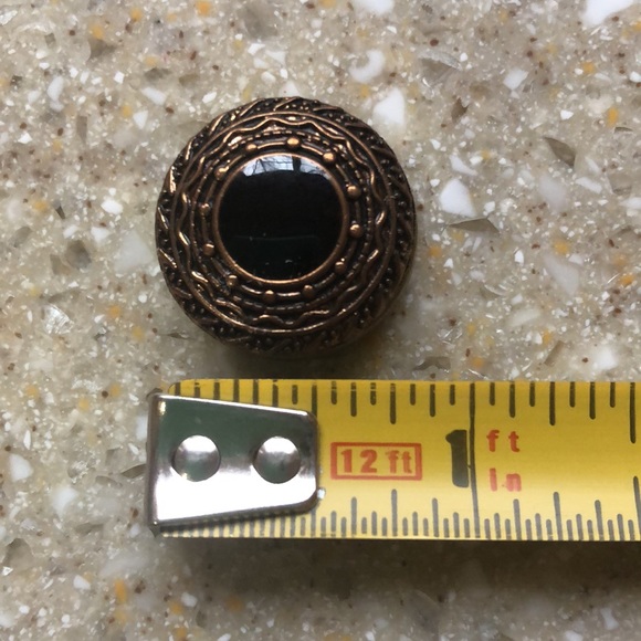 Collection of 12 Vintage Decorative Accent Gold Tone Metal Button Covers - Picture 6 of 13